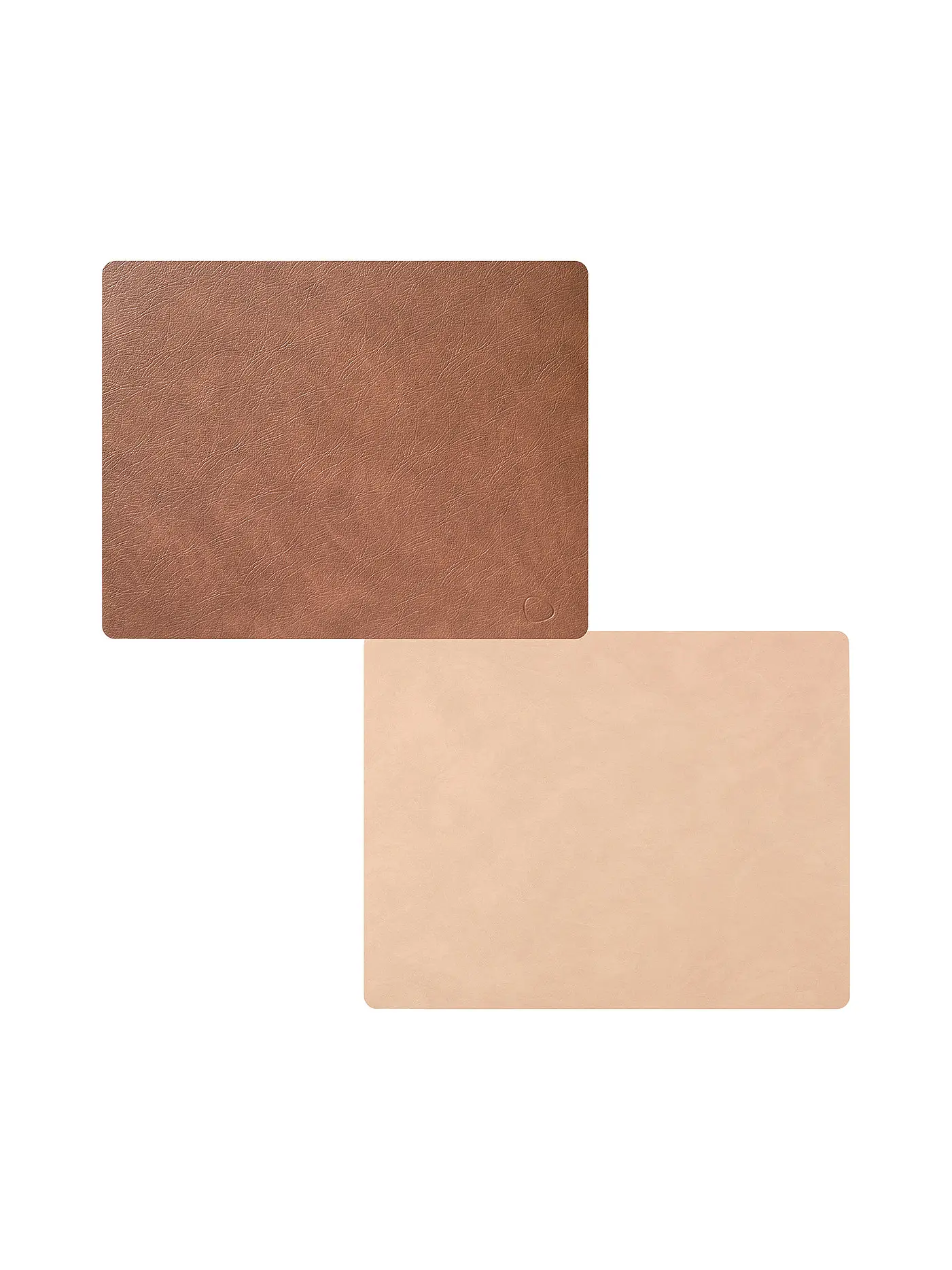 LIND DNA | Leder Tischset zum Wenden Eckig 35x45cm Anthrazit/Hellgrau | braun